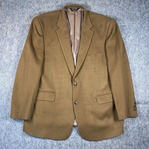 Jos A Bank Wool Cashmere Suit Jacket Men's 48R‎ Brown Soft Coat Wedding Work